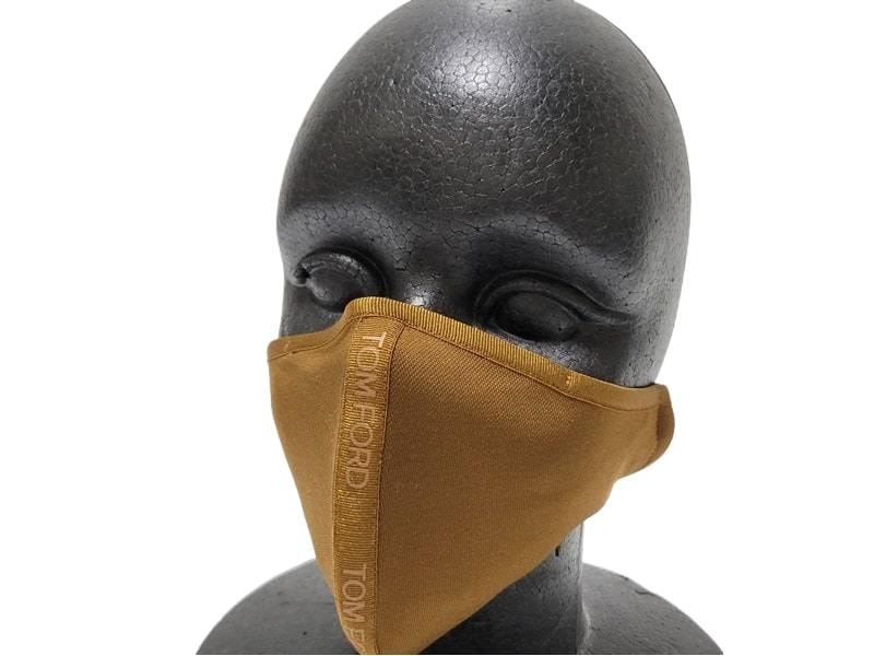 新品 本物 トム フォード TOM FORDロゴを大胆に配したマスク 洗える大人用 男女兼用 ハイブランド マスク 完売Ｌサイズ CARAMEL