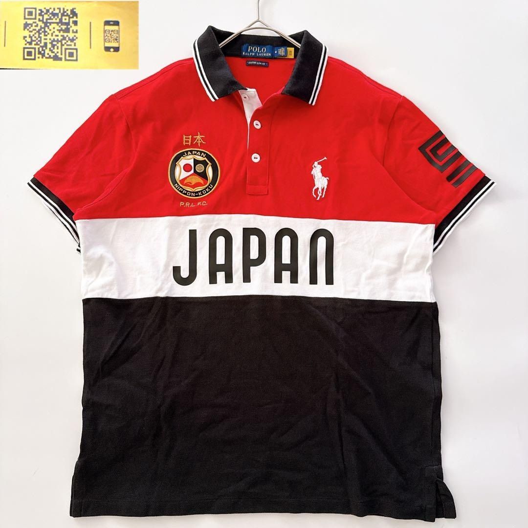 日本代表 現行QR POLO Ralph Lauren ポロラルフローレン JAPAN ポロシャツ 刺繍 ワッペン エンブレム ビッグポニー ナンバリング 5 M