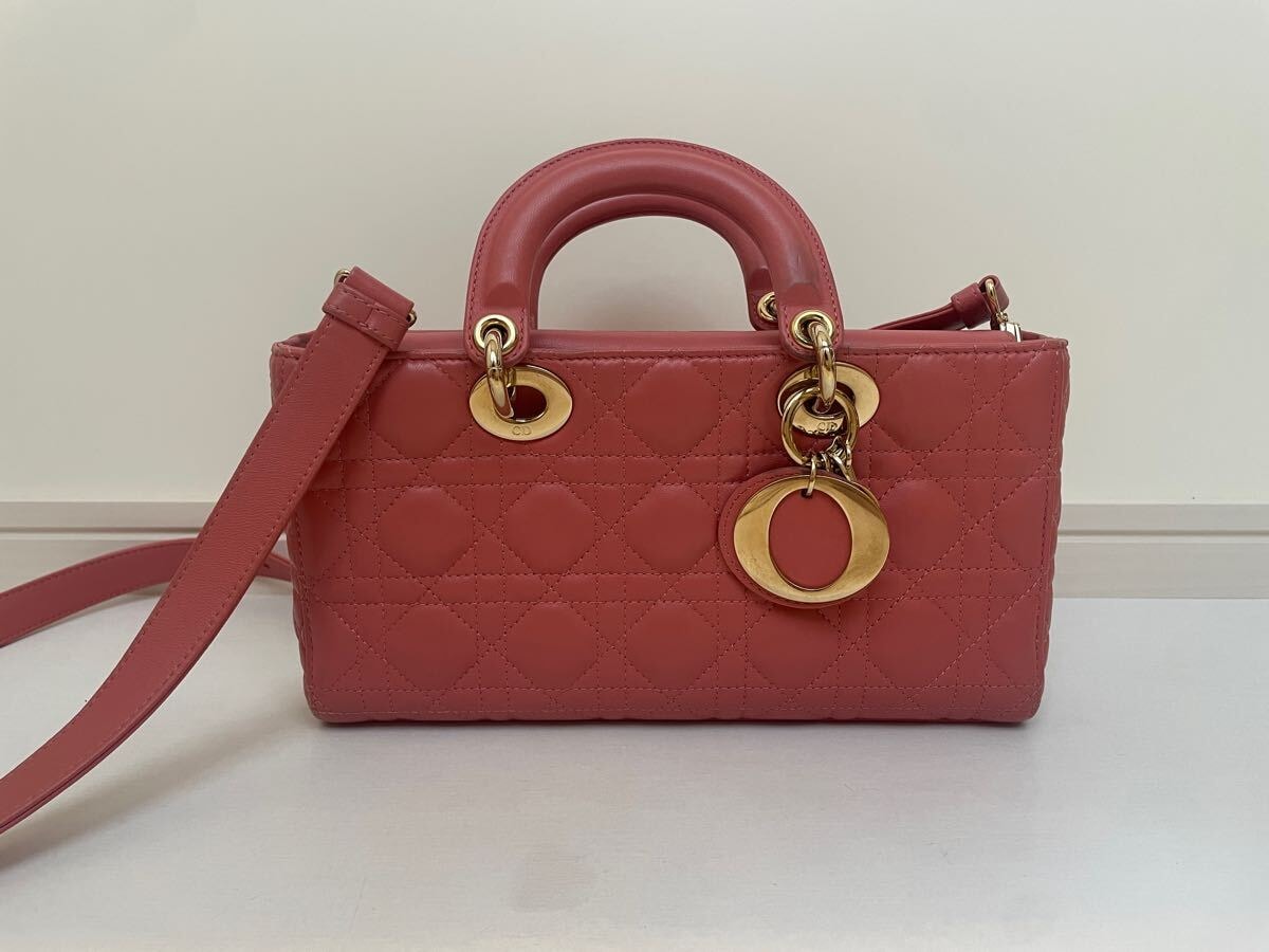 ディオール　Lady D-Joy ミディアム　ピンク　ショルダーバッグ　レディディージョイ　DIOR クリスチャンディオール　Christian Dior　