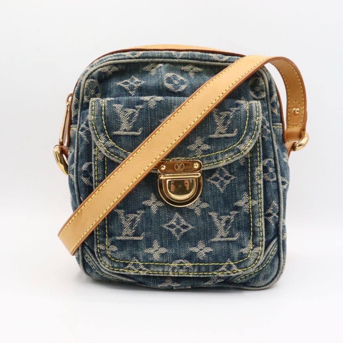 LOUIS VUITTON 美品　ヴィトン　デニム　カメラバッグ　ショルダーバッグ　ブルー M95348