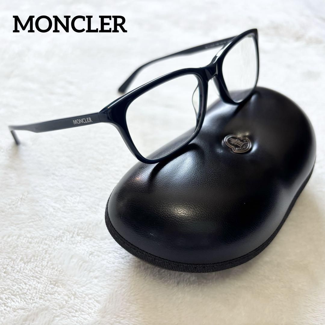 美品 MONCLER モンクレール サングラス 黒 ロゴ ケースML5139-D