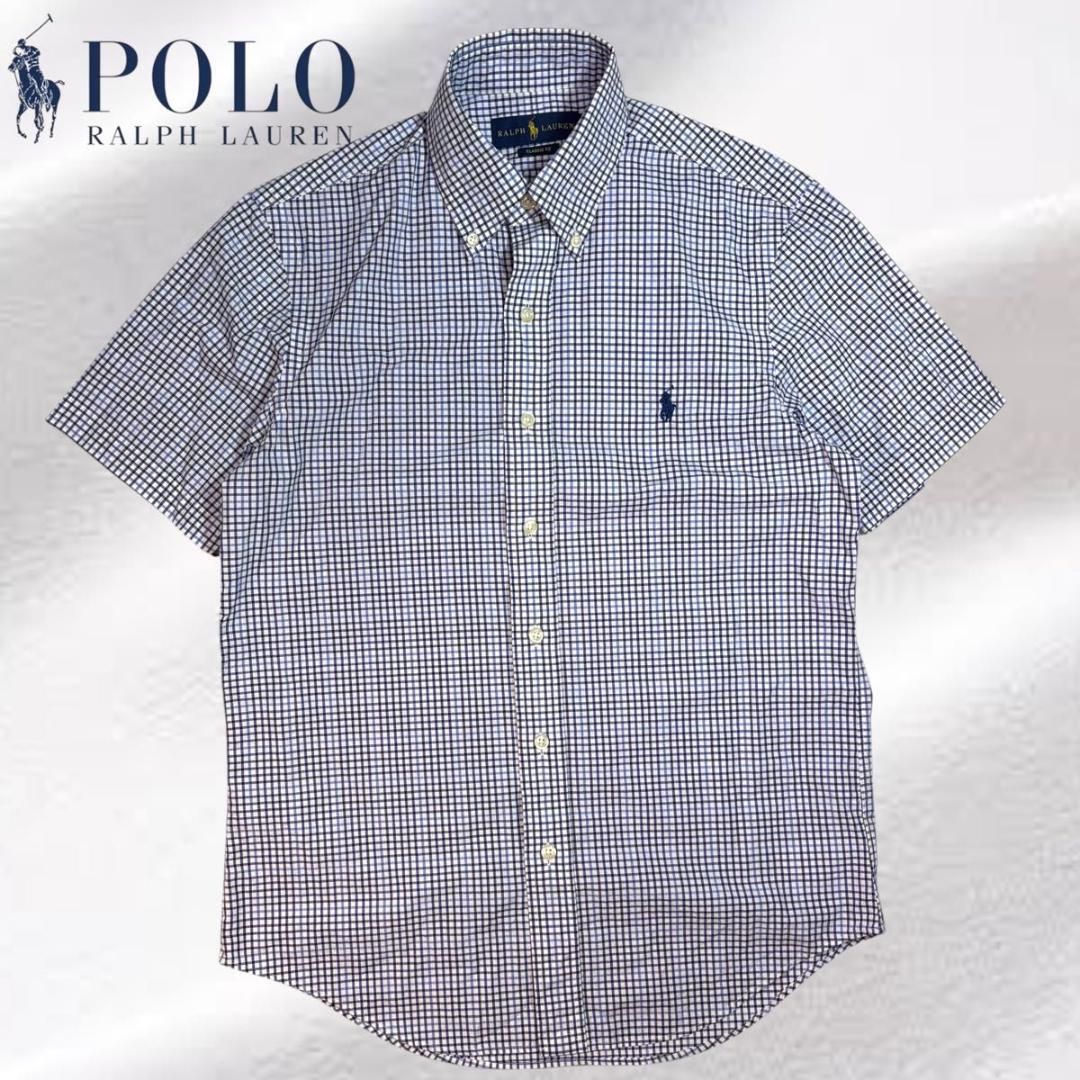 POLO ラルフローレン 半袖 ボタンダウンシャツ チェック メンズ XS