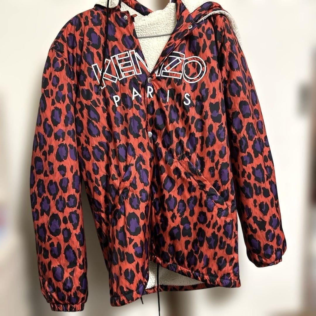 レア✨希少✨KENZO レオパード　ジャケット　ボア　アウター　アニマル 目立った傷や汚れなし】レア希少KENZO レオパード ジャケット