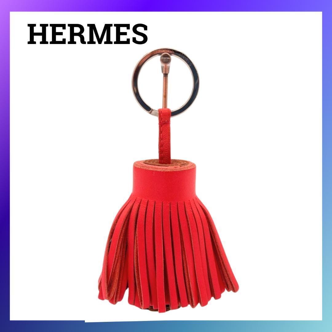 HERMES エルメス アニョーミロ カルメン チャーム レッド レザー 革 赤