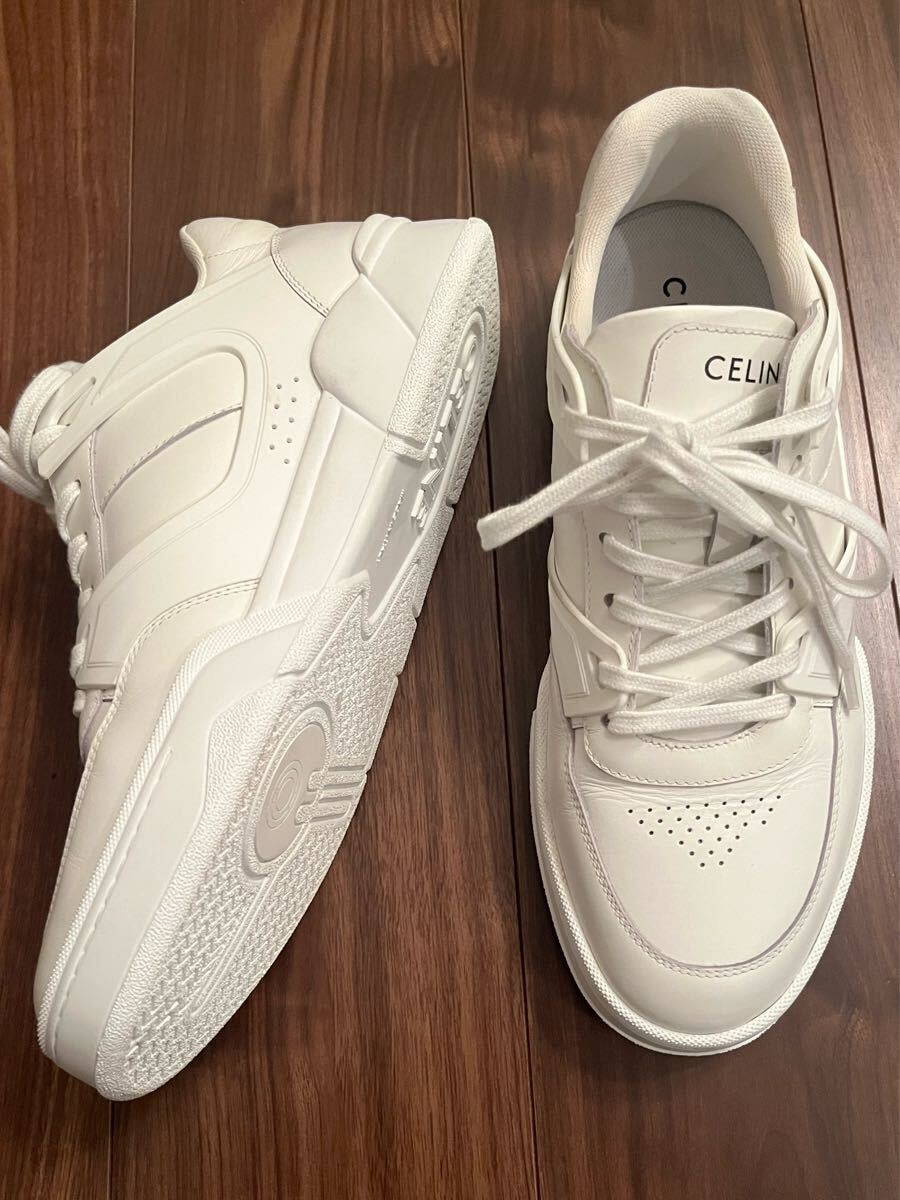 最後割　CELINE トレーナー CT-07 レースアップ ロースニーカー / カーフスキンセリーヌ　44 28.5 
