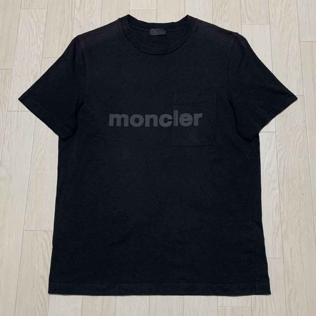 新品同様★ MONCLER シリコンワッペン　S Tシャツ　ブラック　4S363