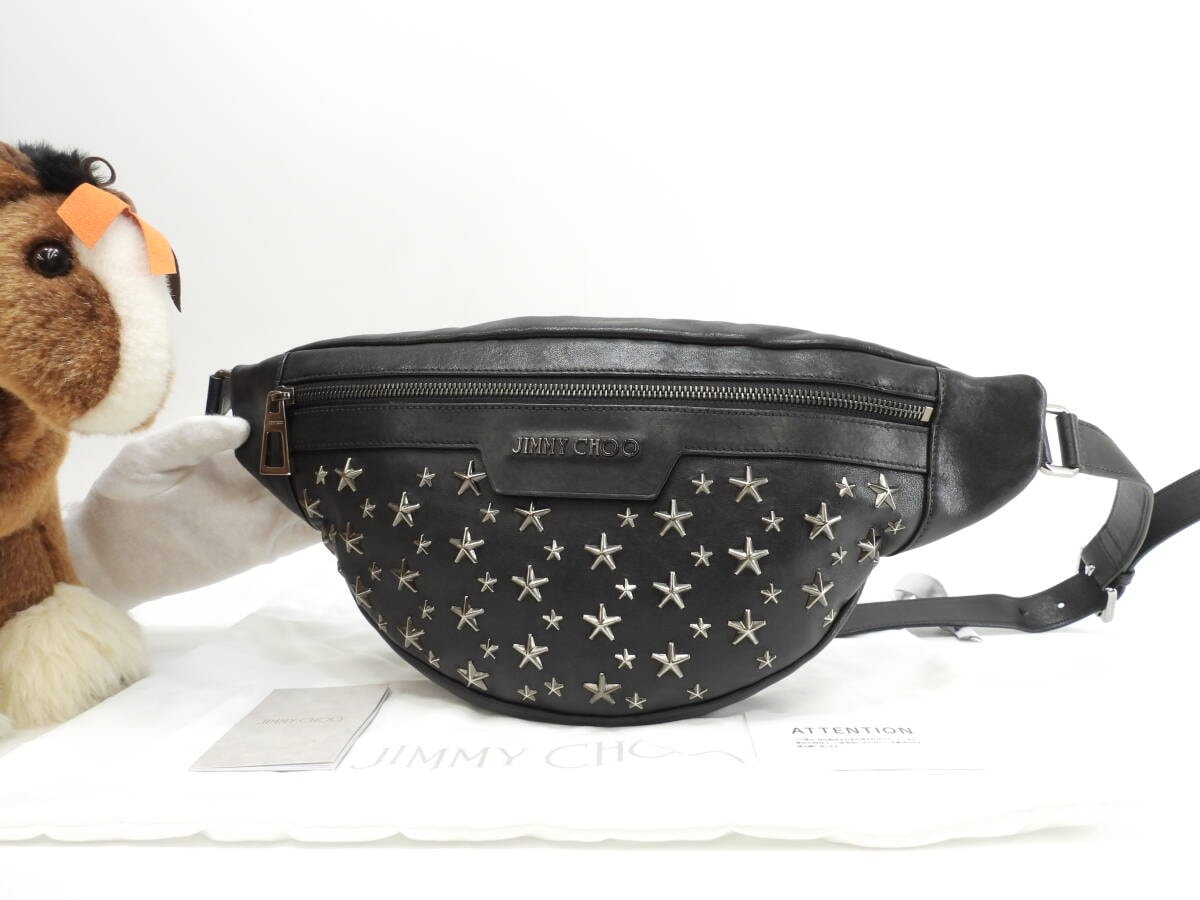 目立った傷や汚れなし】ジミーチュウ デリー スタースタッズ レザー黒