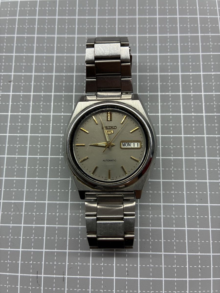 SEIKO 5 7926-8760 自動巻き デイデイト グレー文字盤 稼働 純正ブレス メンズ