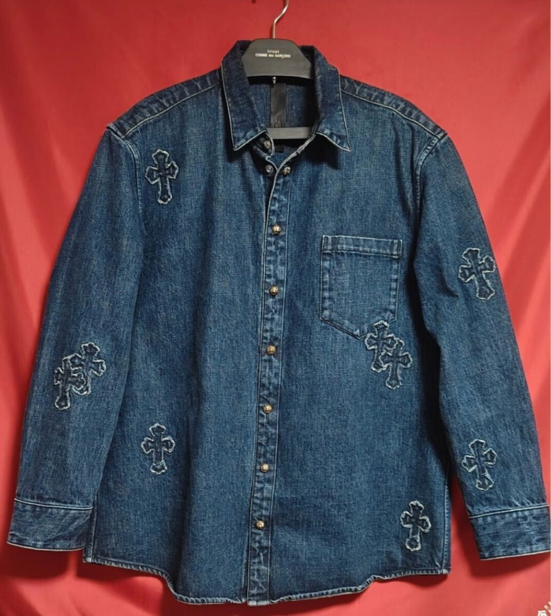 S*2様 【JPタグ】クロムハーツ ルーズエンド クロスパッチ デニムシャツ X 楽天市場】クロムハーツ Chrome Hearts サイズ:L LOOSEENDS LS