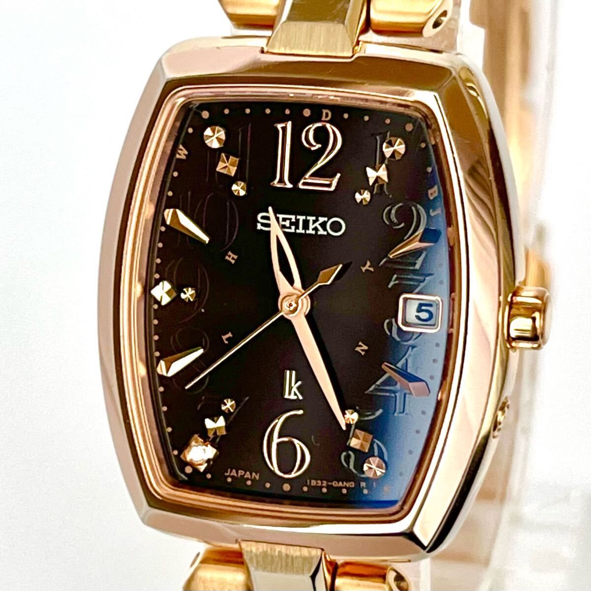 【稼働】磨き済み セイコー SEIKO ルキア LUKIA レディース 腕時計 電波ソーラー 美品 ゴールド s2122