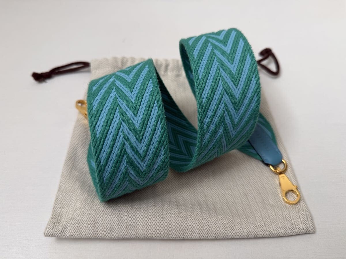 エルメス　バンドリエール　サングルカヴァル　 ショルダーストラップ 5cm ゴールド金具 HERMES ブルーデュノール　ヴェールヴェロン