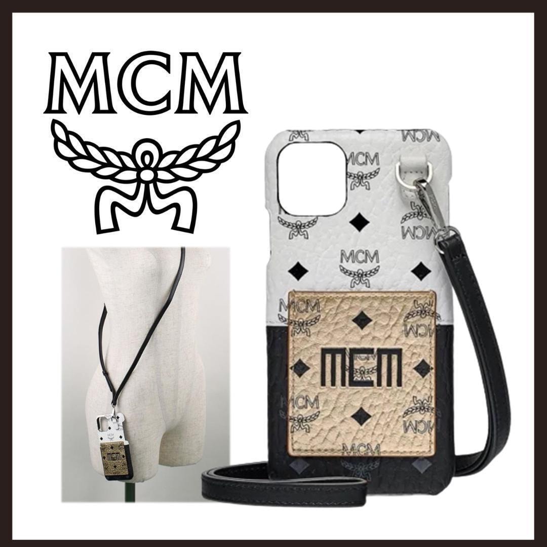 B (目立った傷や汚れなし)】美品 MCM レオパードエンブレムロゴレザー