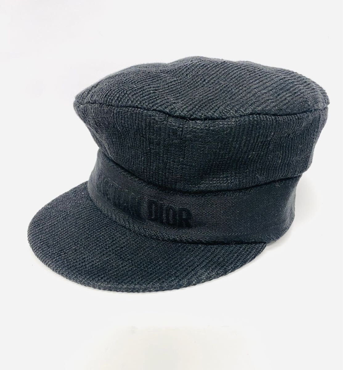 ⭕️極美品　Dior　ディオール　キャスケット　黒　ブラック　ロゴ　57 ⭕️極美品Diorディオールキャスケット黒ブラックロゴ57