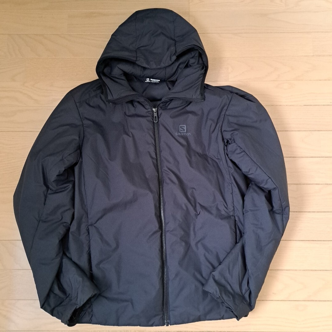 デサント SALOMON サロモン 黒ワッペン ジャケット L ブラック 羽毛 ダウン タトラス MONCLER 水鳥