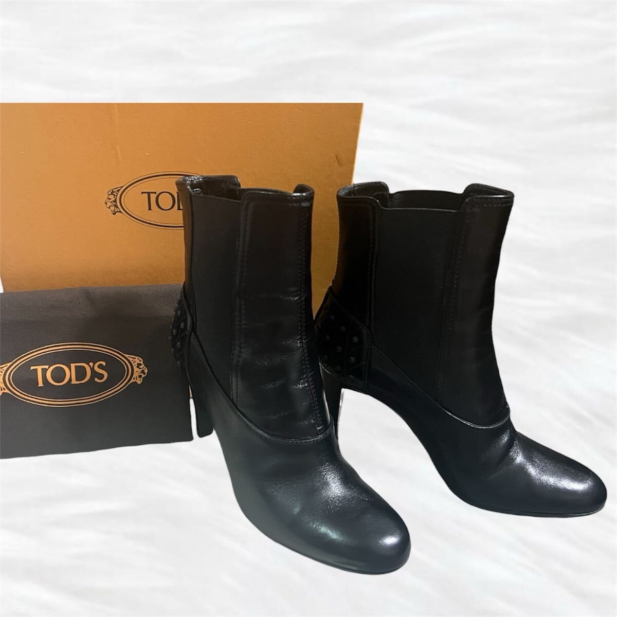 B (目立った傷や汚れなし)】TOD'S トッズ 黒 ショートブーツ 23