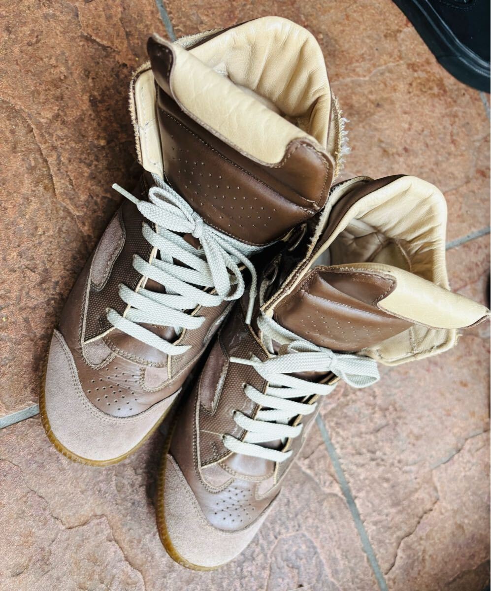 マルジェラ　ハイカットスニーカー　ブラウン Maison Margiela マルタンマルジェラ スニーカー レプリカ