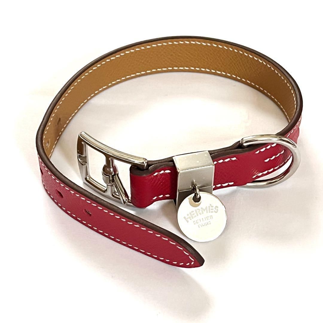 【美品】HERMES エルメス 犬用首輪 トレス レッド