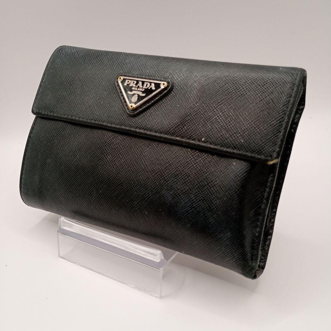A (未使用に近い)】超美品 PRADA プラダ テスート 三角ロゴプレート