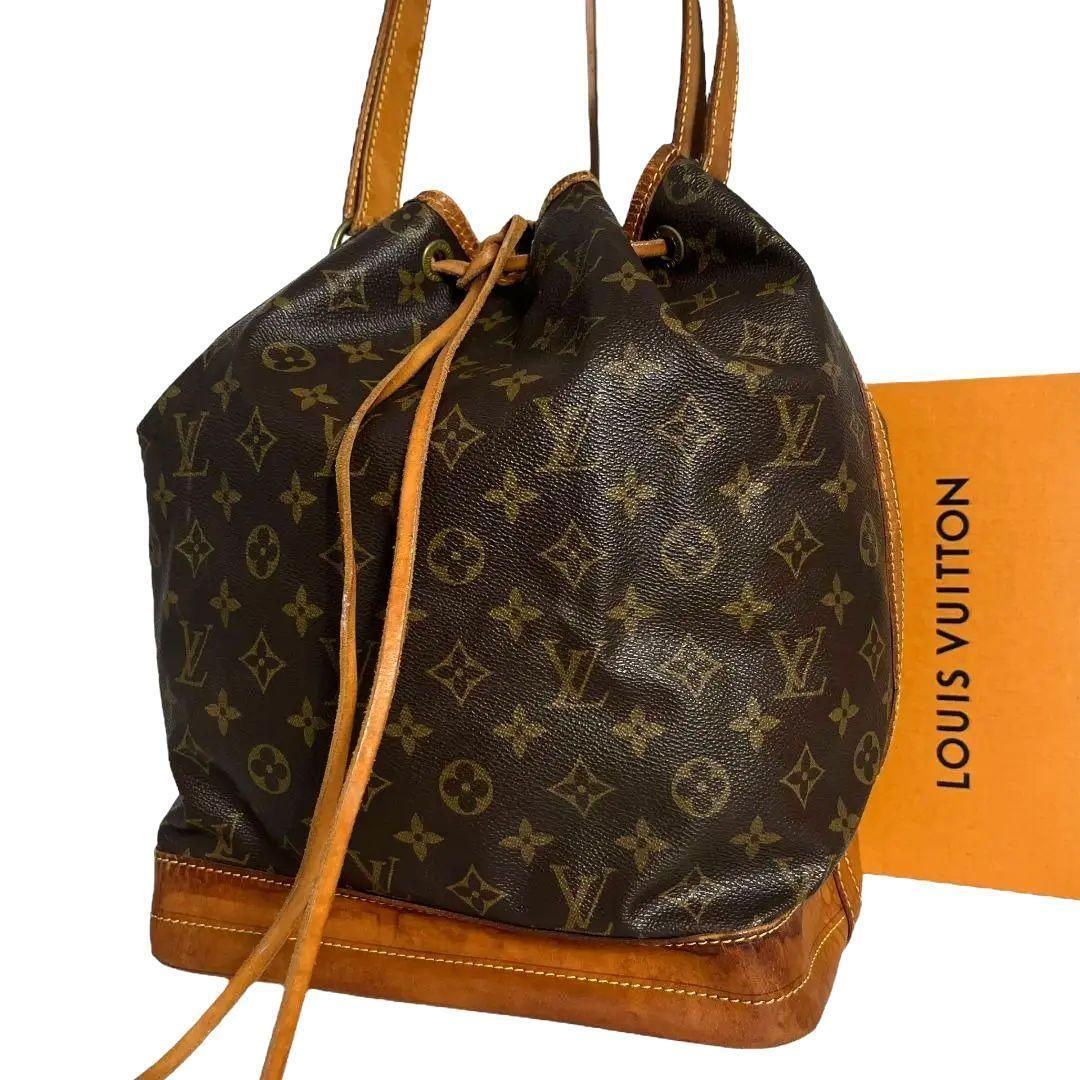 ルイヴィトン　LOUIS VUITTON　モノグラム　ノエ　ショルダーバッグ　ハンドバッグ　ブラウン　茶　巾着　鑑定済　正規品