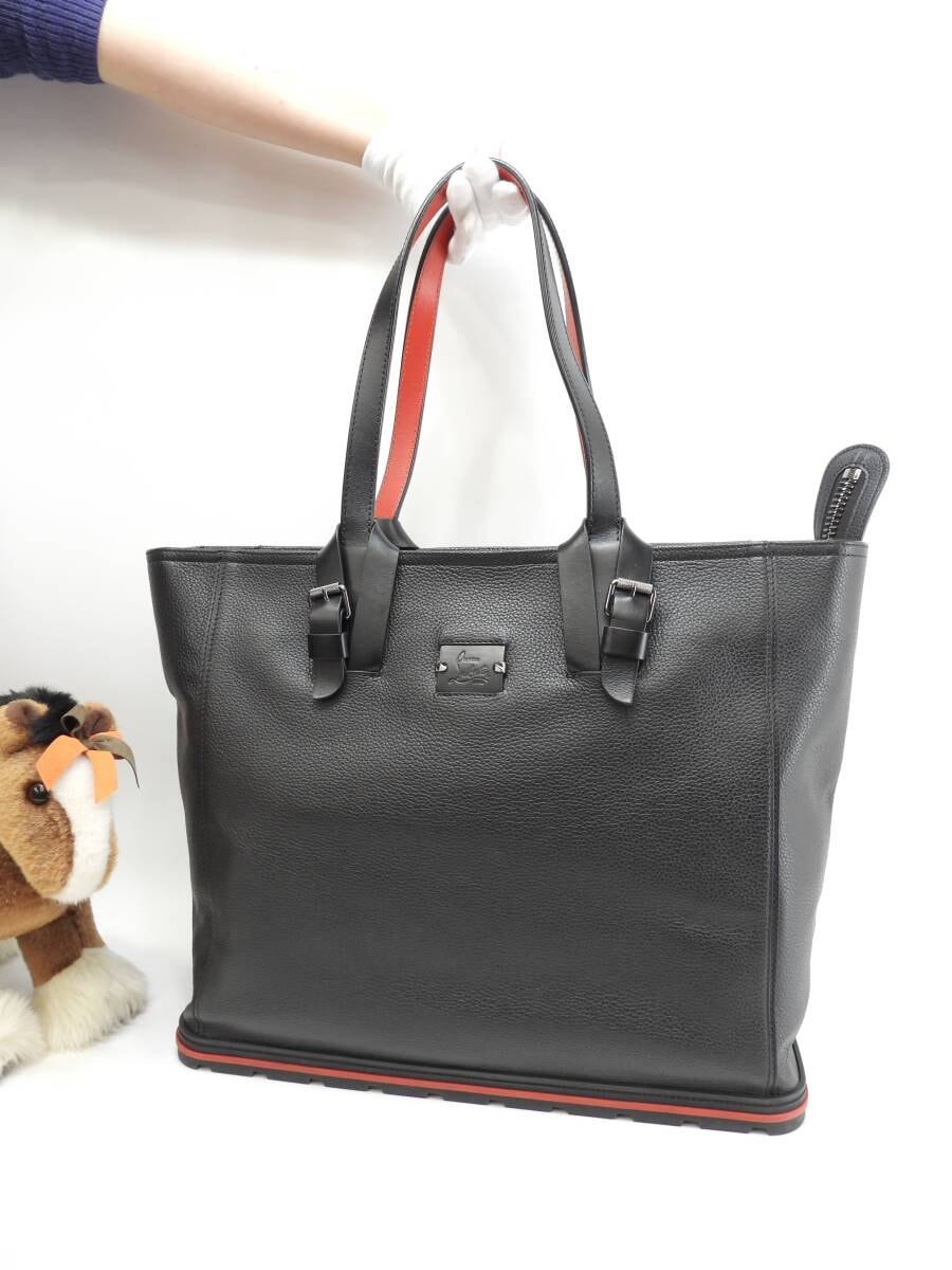 クリスチャンルブタン トートバッグ Kabiker レザー黒 メンズショルダー 美品@ 11