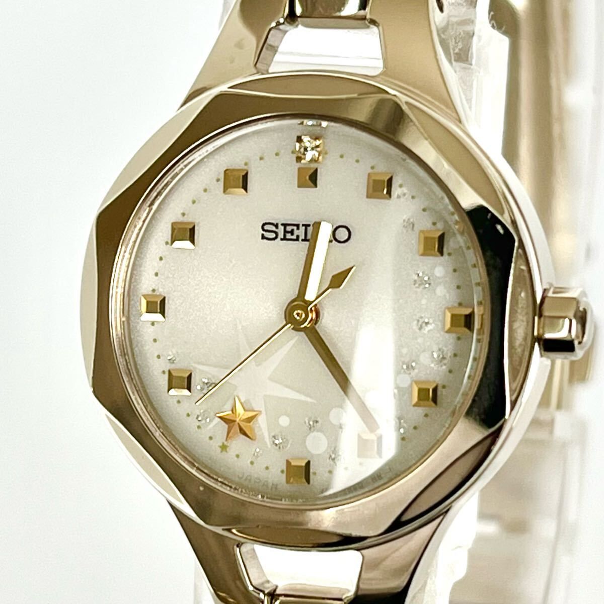 【稼働】磨き済み セイコー SEIKO レディース 腕時計 ソーラー 美品 ゴールド s1999