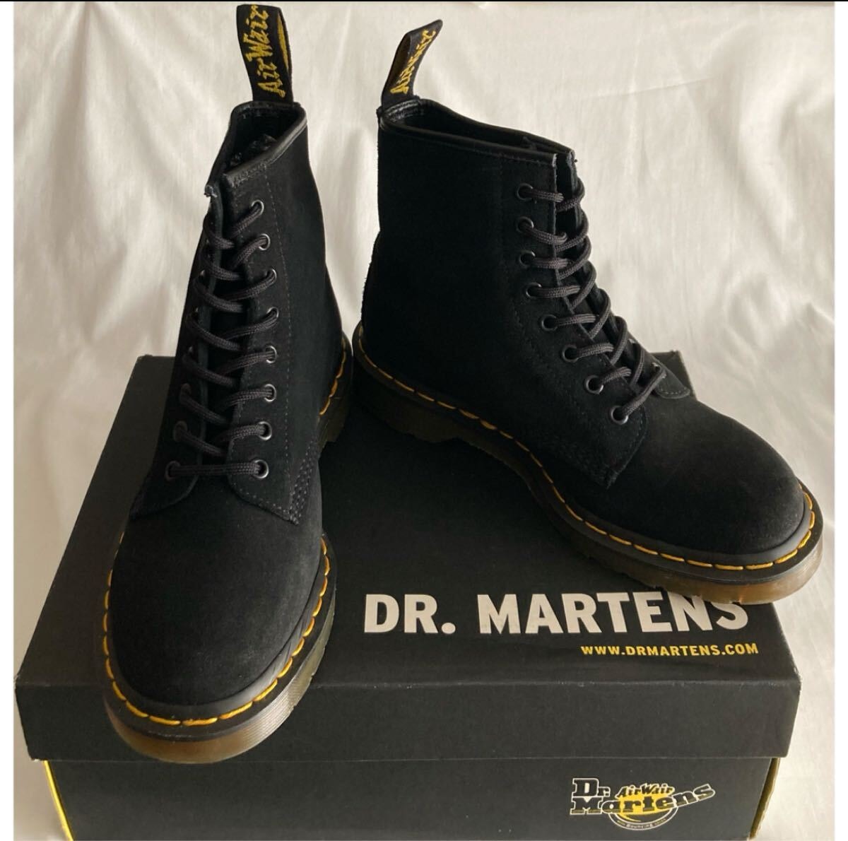 【新品未使用】限定マーチン1460スウェードブラックレザー 25.0㎝ ドクターマーチン Dr Martens ブーツ 8ホール レースアップ 革靴 レザー