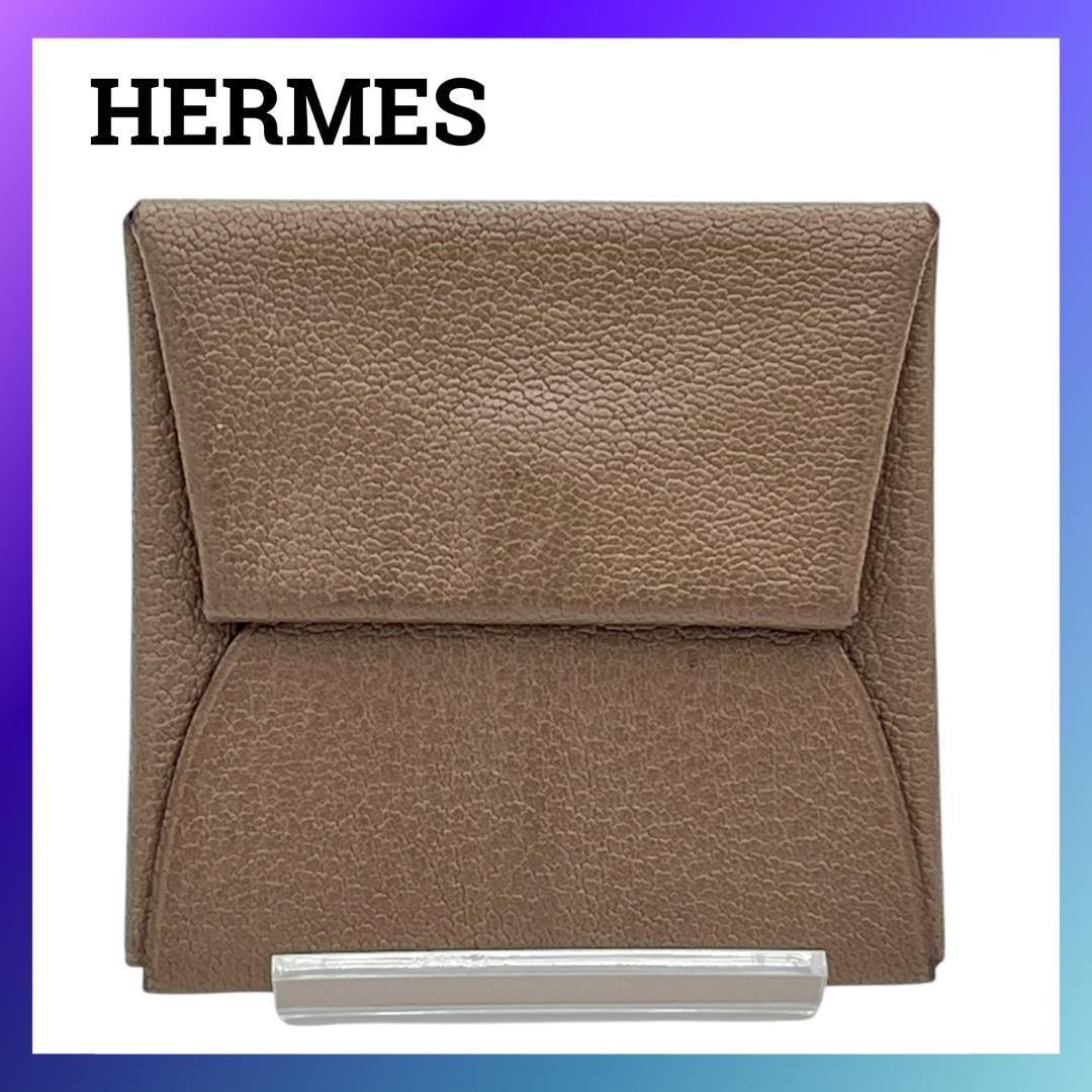 エルメス シェブルミゾル エトゥープ バスティア コインケース 刻印□K レザー HERMES エルメス コインケース バスティア エトープ (エトゥープ