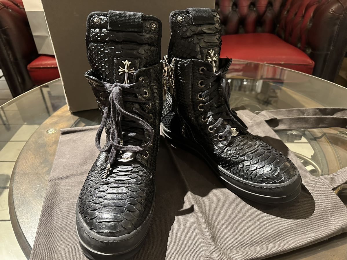 レア　クロムハーツ リックオウエンス パイソンレザー ジオバスケット Chrome Hearts Rick Owens GEOBASKET Python 44 CH クロス 装飾
