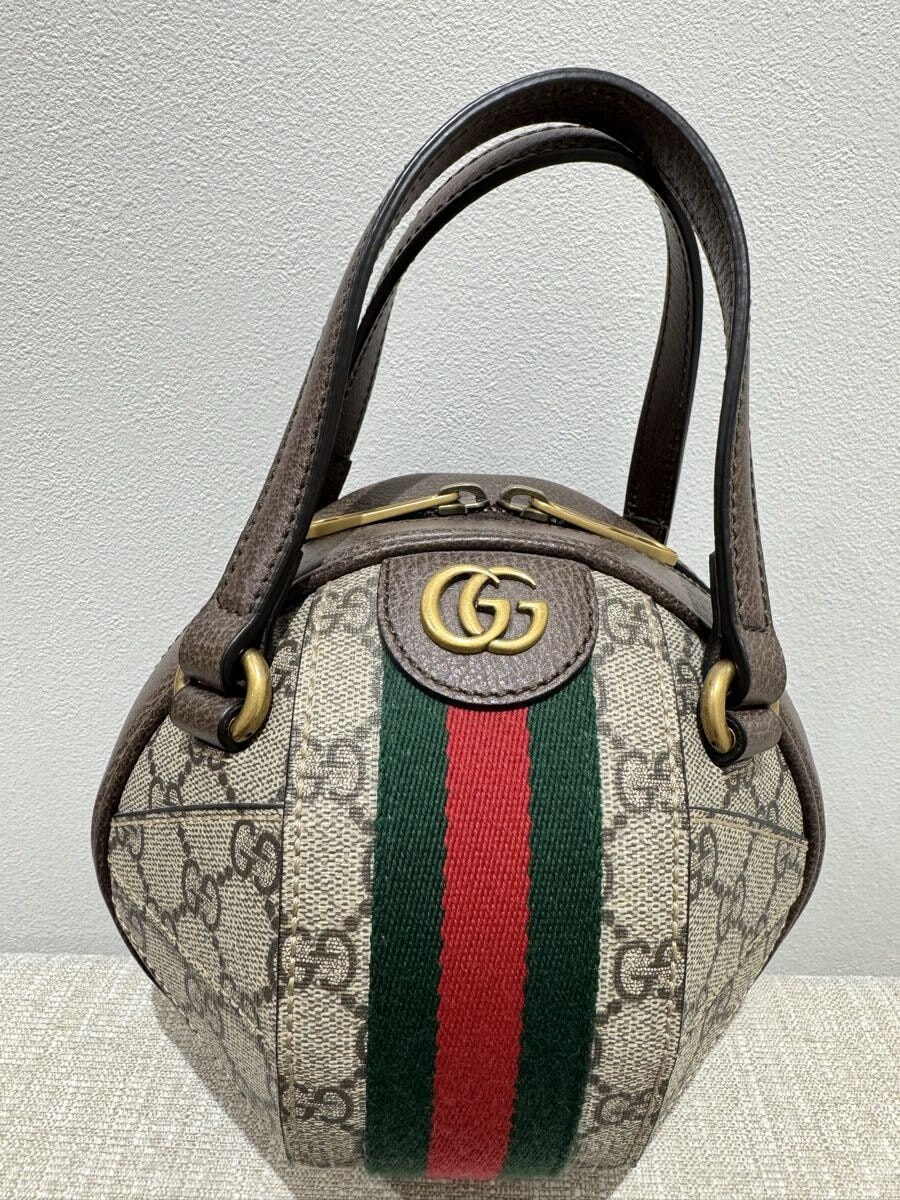【極美品】GUCCI オフディア GGスプリーム ミニ ハンドバッグ ショルダーバッグ 574794 ボール 球