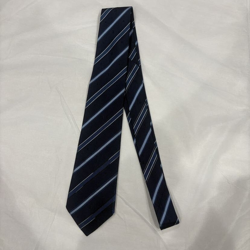 ルイヴィトン ロゴストライプ柄 ネクタイ ネイビー