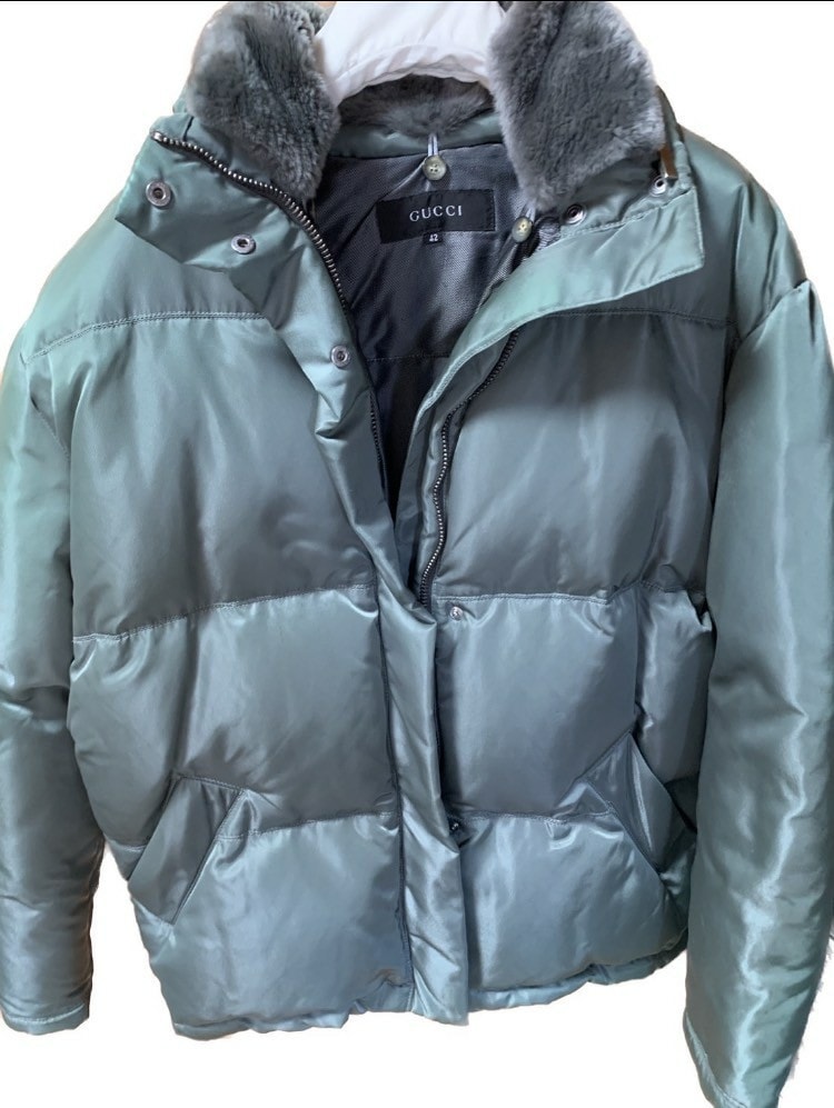 GUCCI　グッチ　ファー付き ダウンジャケット ナイロン アウター ジャケット 定価30万円　グースダウン