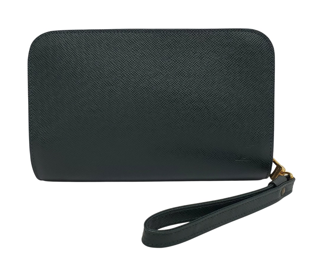 J587◆ほぼ未使用【ルイヴィトン】タイガ バイカル セカンドバッグ M30184◆クラッチ エピセア グリーン