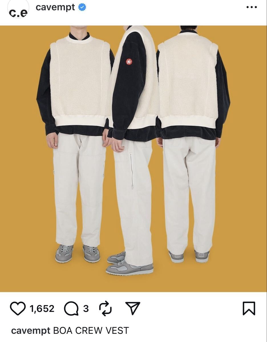 美品 C.E cavempt BOA CREW VEST XL
