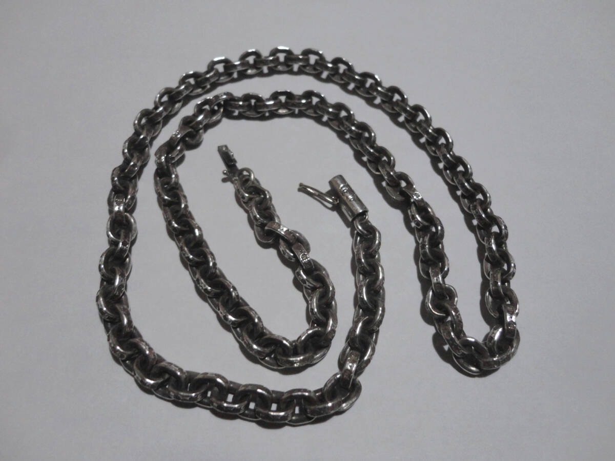 即決 USED美品 CHROME HEARTS クロムハーツ ペーパーチェーン ネックレス 18インチ シルバー925　