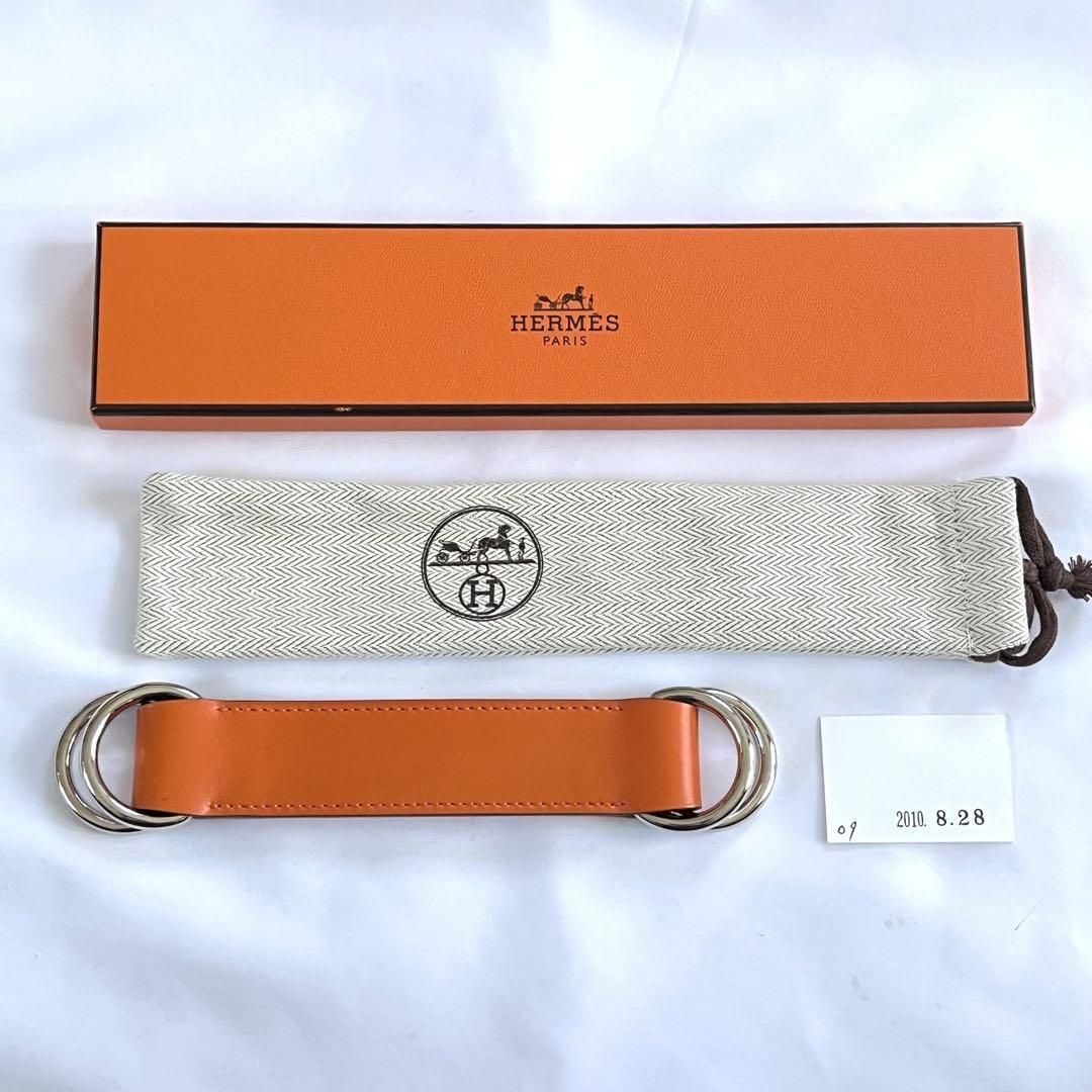 【美品】HERMES エルメス ロマンス スカーフベルト オレンジ
