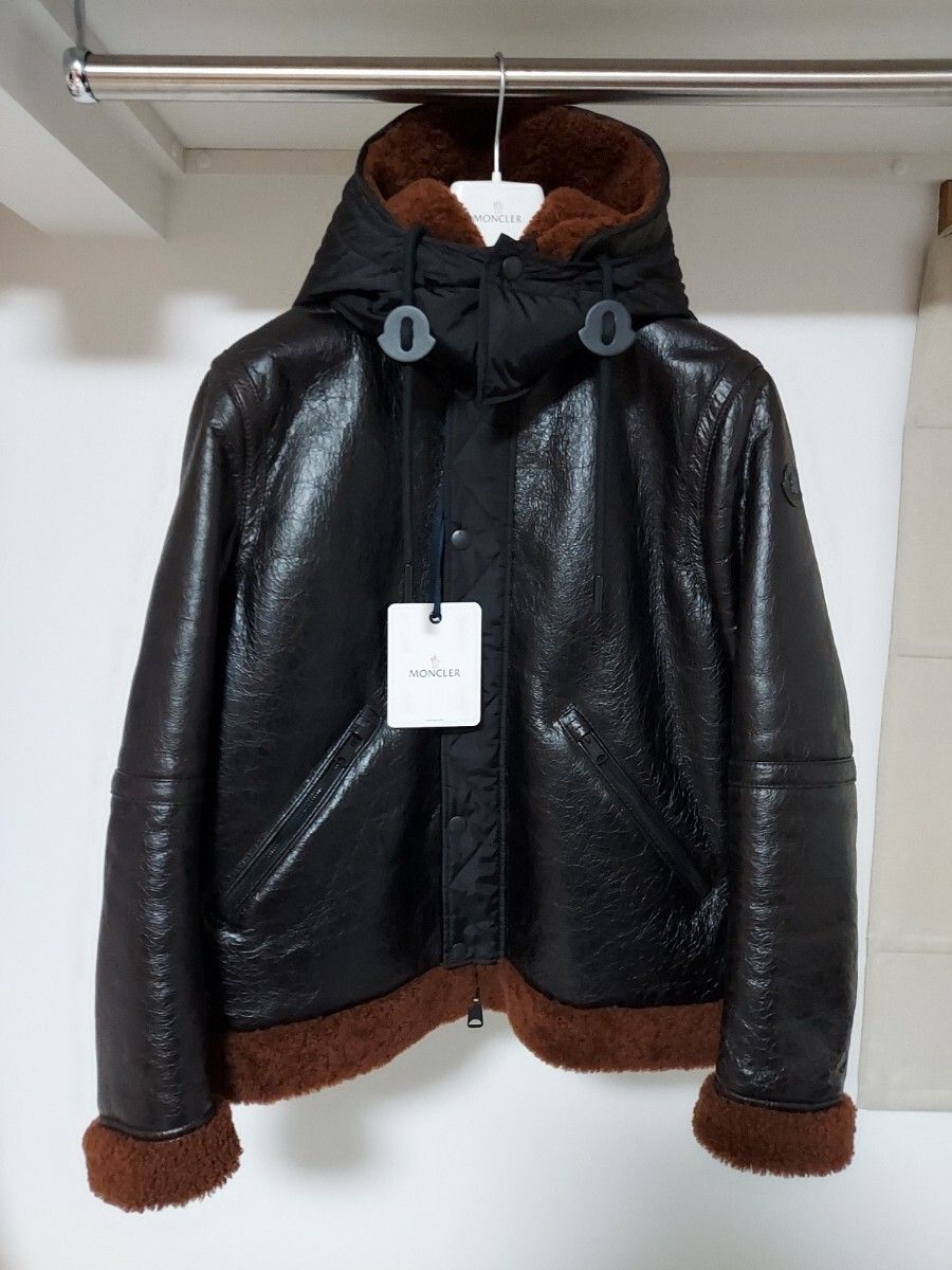 国内正規品 新品未使用 希少 限定 MONCLER ARMAND モンクレール ムートン レザー 羊革 ダウン ボンバー ジャケット