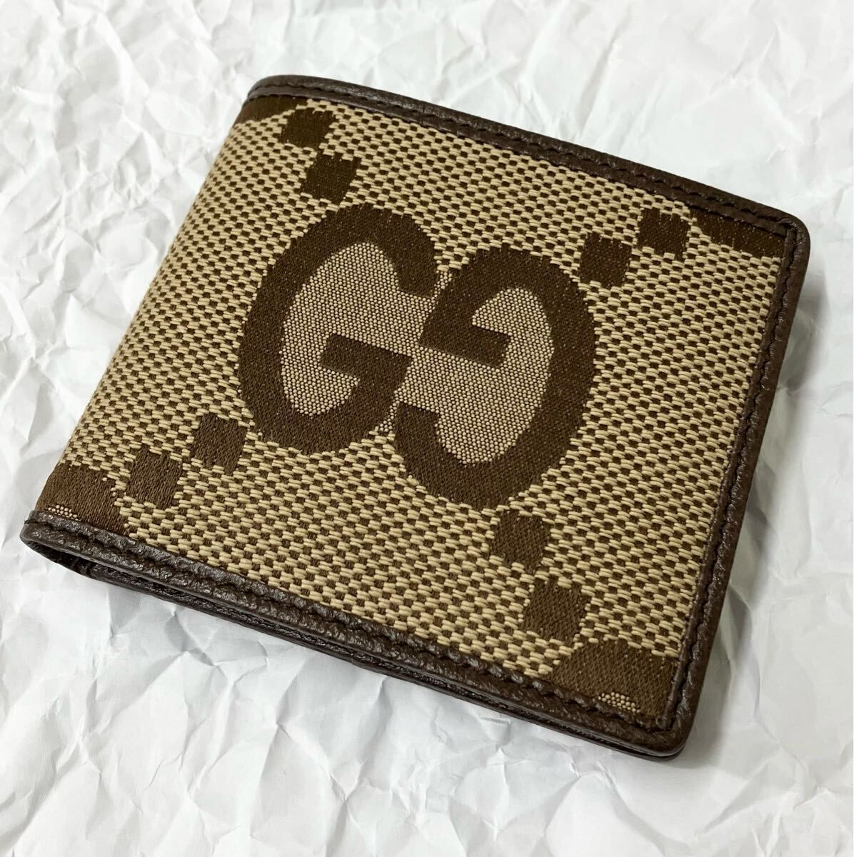 GUCCI グッチ 699308 ジャンボ GGキャンバス 2つ折り 札入れ