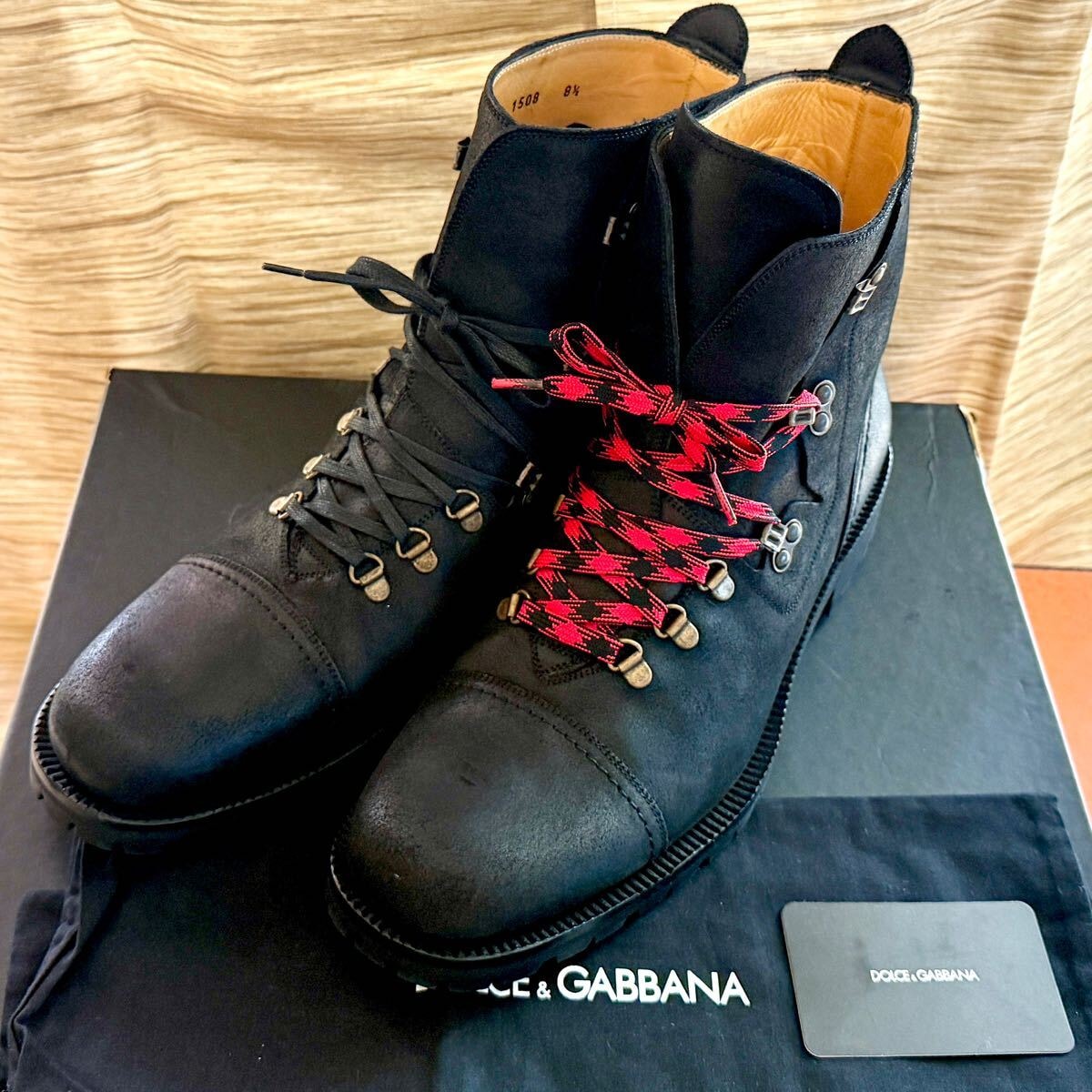 【美品】Dolce & Gabbana マットBlack レザーブーツ