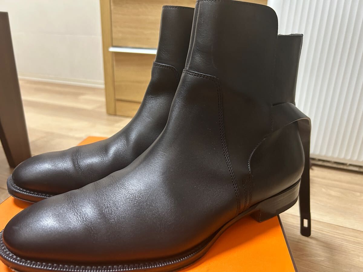 エルメスケリーショートブーツ メンズブーツ エルメス銀座店購入 レザー ブラック