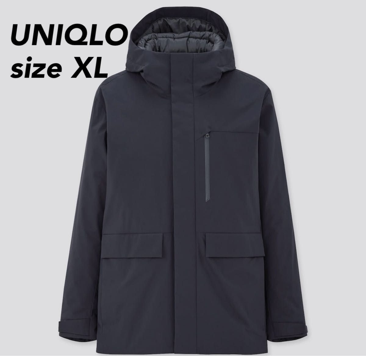 UNIQLO ユニクロ ハイブリッドダウンパーカ メンズ ネイビー XL