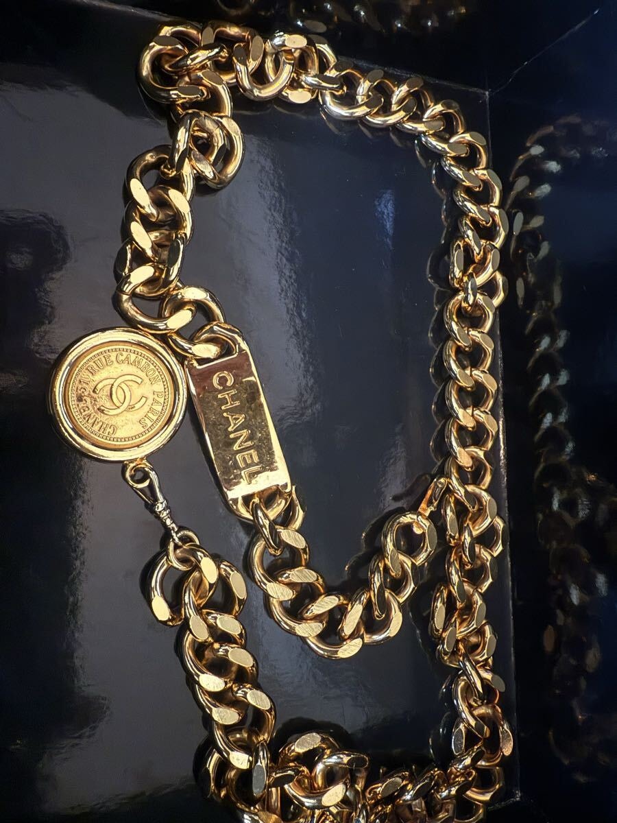 お値下げ❣️CHANEL.シャネル.チェーンベルト.ゴールド CHANEL】シャネル チェーンベルト ヴィンテージ加工 ココマーク