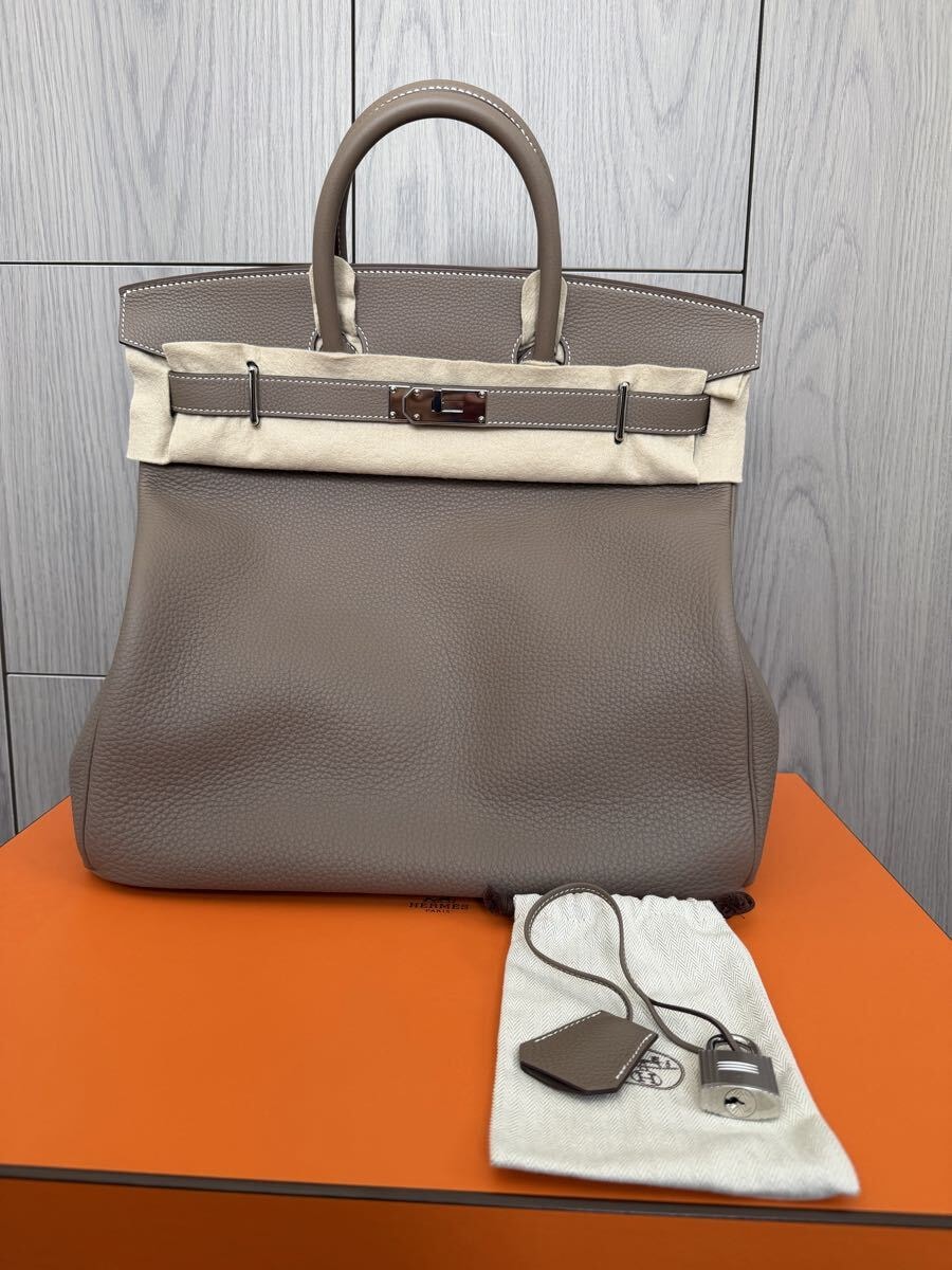 未使用　HERMES オータクロア 40 エトゥープ　エルメス　シルバー金具　Z刻印 birkin