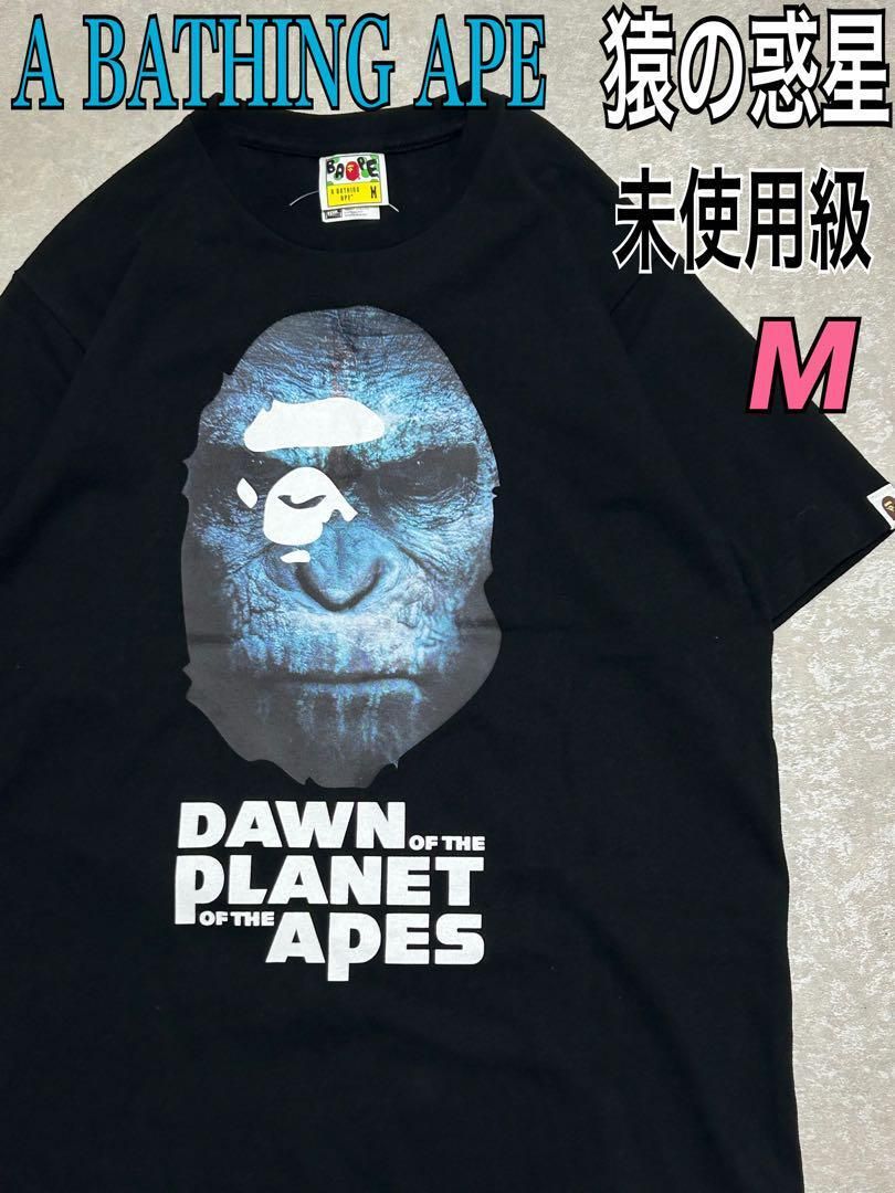 未使用級 14ss ape 猿の惑星 コラボ Tシャツ 希少 M 黒 ビッグロゴ