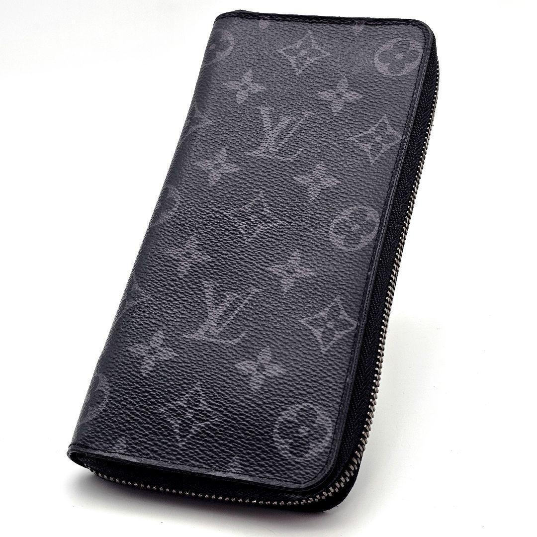 ルイヴィトン　ヴェルティカル　エクリプス　ジッピーウォレット　モノグラム　ラウンドジップ　長財布　黒系　E193