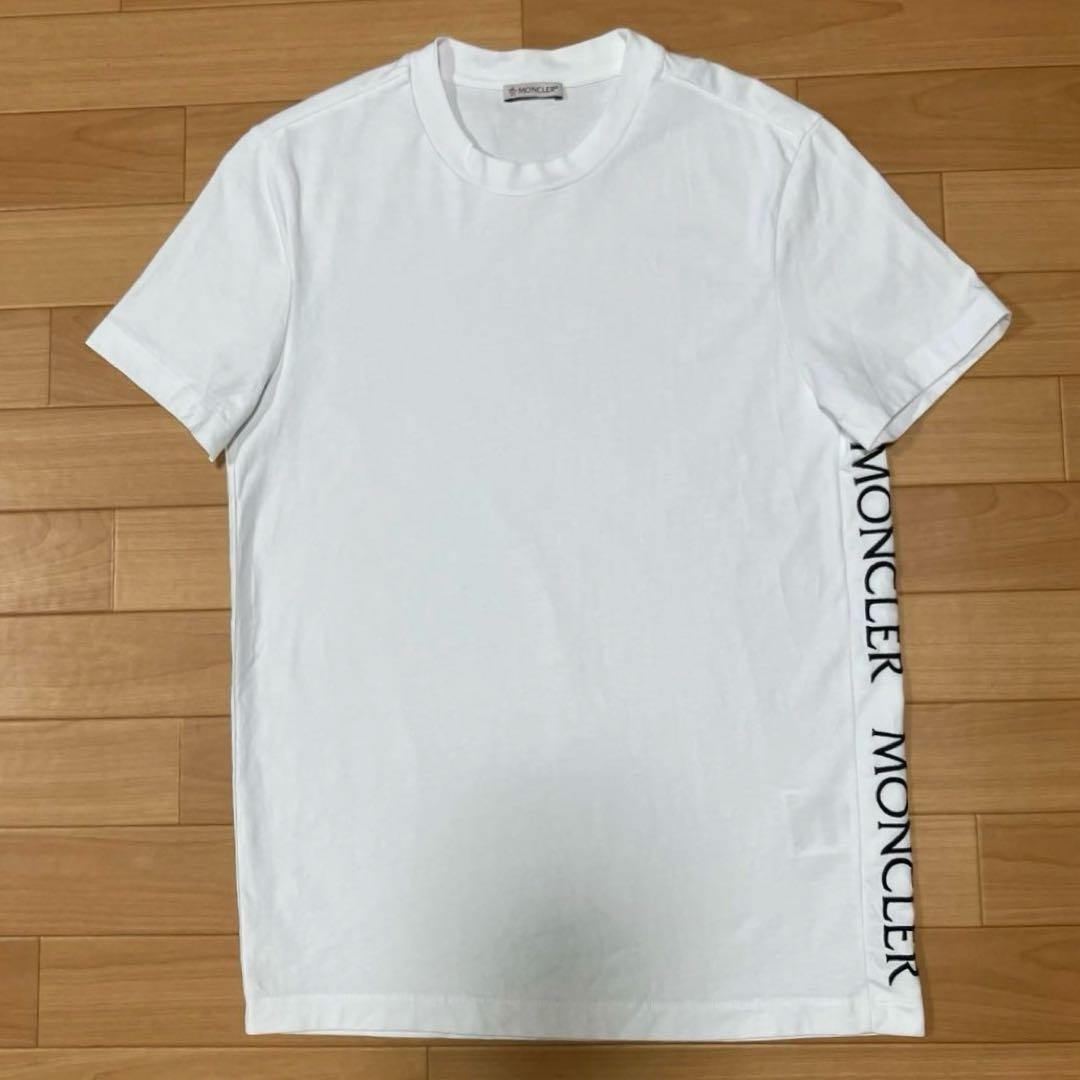 MONCLER ホワイト フレアTシャツ！ 本日お値下げ！ Moncler White Cotton Flocked Logo T-Shirt | Harrods US