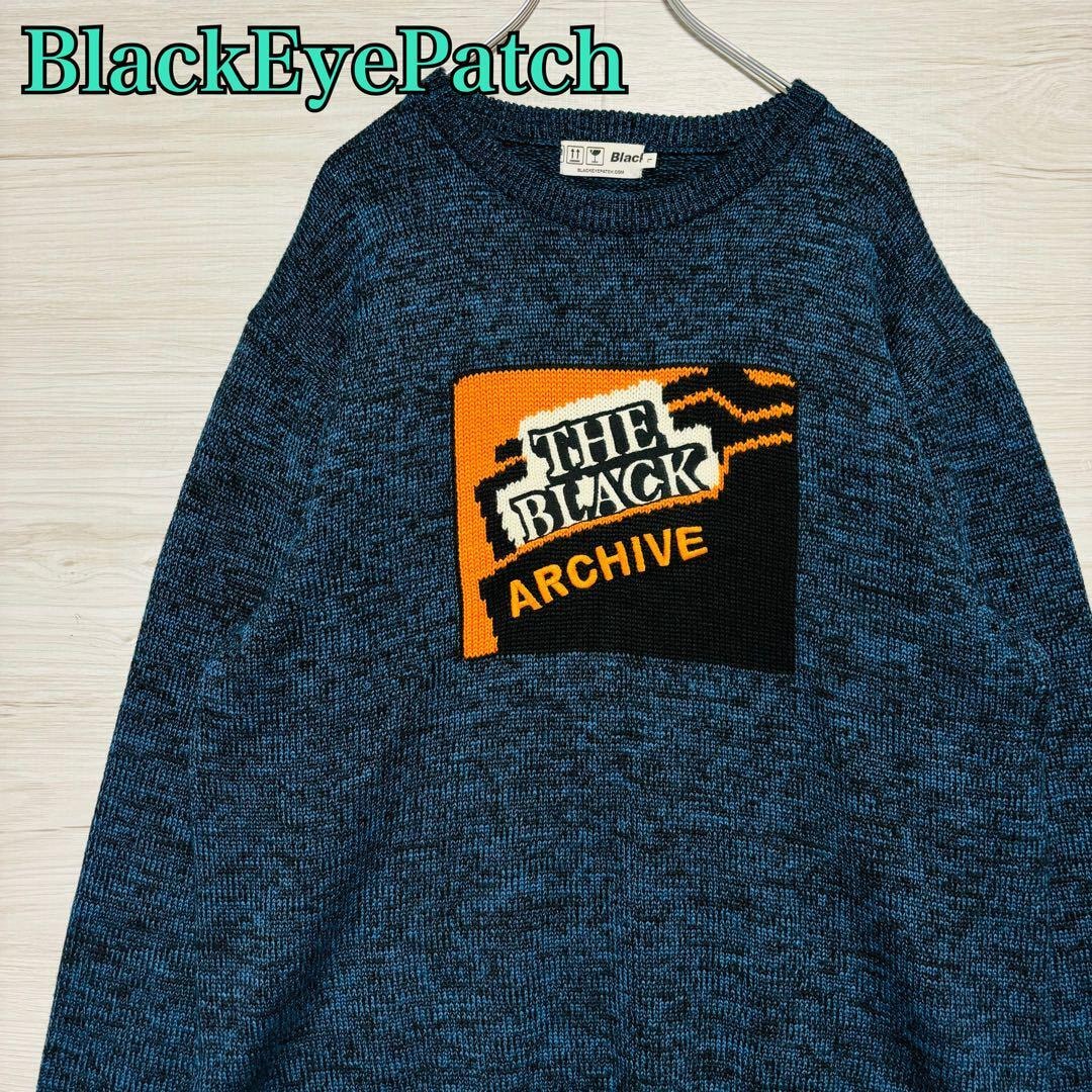 【希少デザイン】BlackEyePatch ブラックアイパッチ　ニット　セーター　Lサイズ　希少デザイン　ストリート　一点物　人気　ゆったり