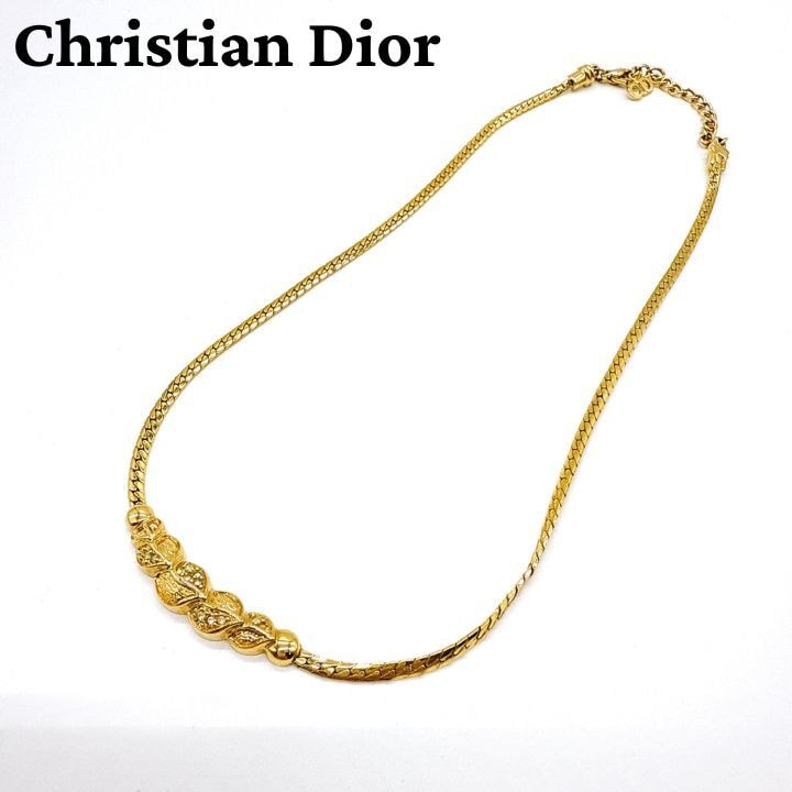 Dior クリスチャンディオール ヴィンテージラインストーンネックレス