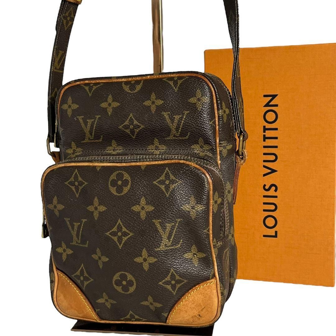 【クロスボディ・鑑定済】ルイヴィトン　LOUIS VUITTON　モノグラム　アマゾン　ショルダーバッグ　ブラウン　茶
