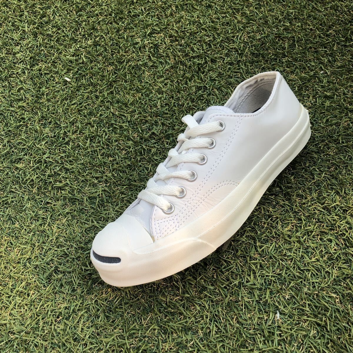 美品23 converse LEA JACK PURCELL コンバース レザージャックパーセル HB687