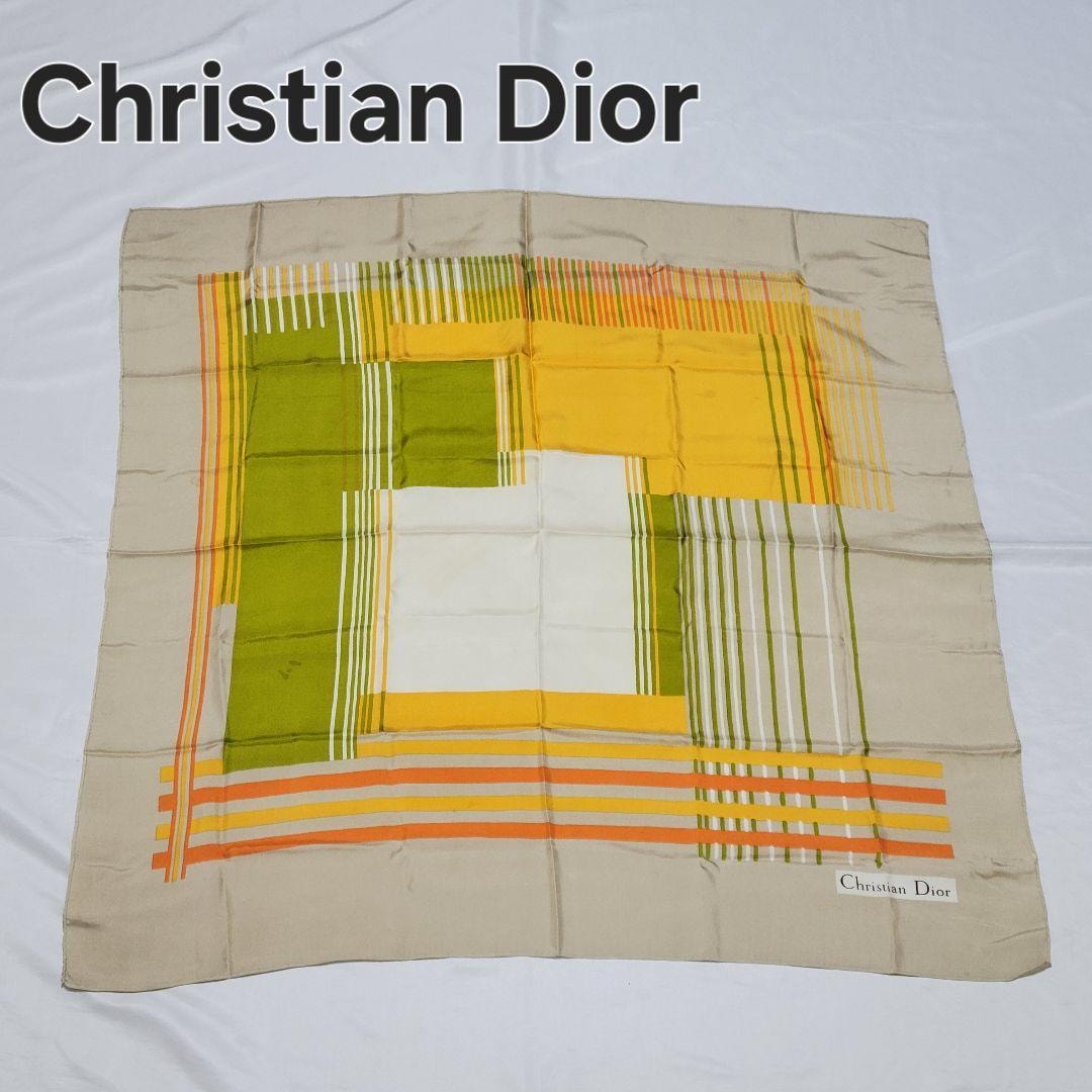 Christian Dior ディオール シルク スカーフ 大判 マルチカラー
